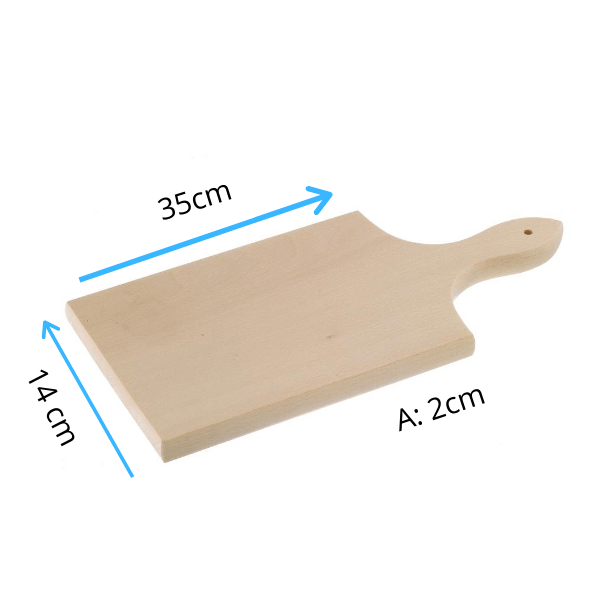 Tagliere ovale con manico bordo con corteccia cm 35x15x2.2 – Mottinox
